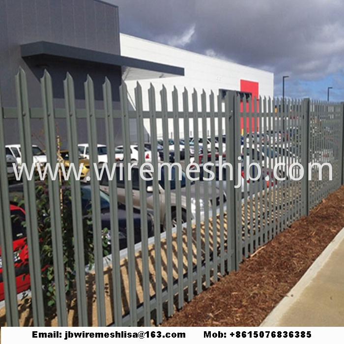 Galvanized And Powder Coated Steel Palisade Fence